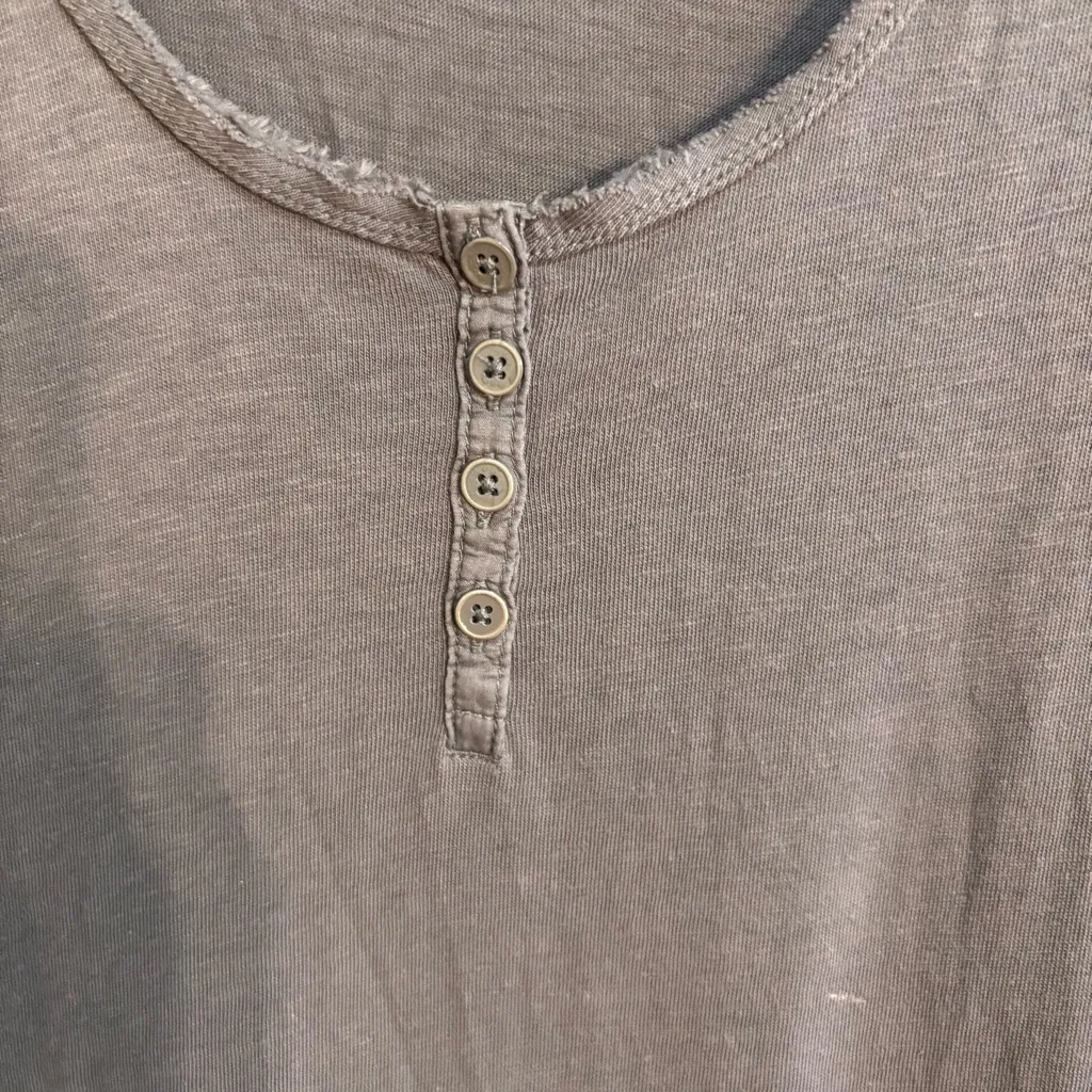 J. Crew womens Henley style ruffle tank top gray XS - Image 4