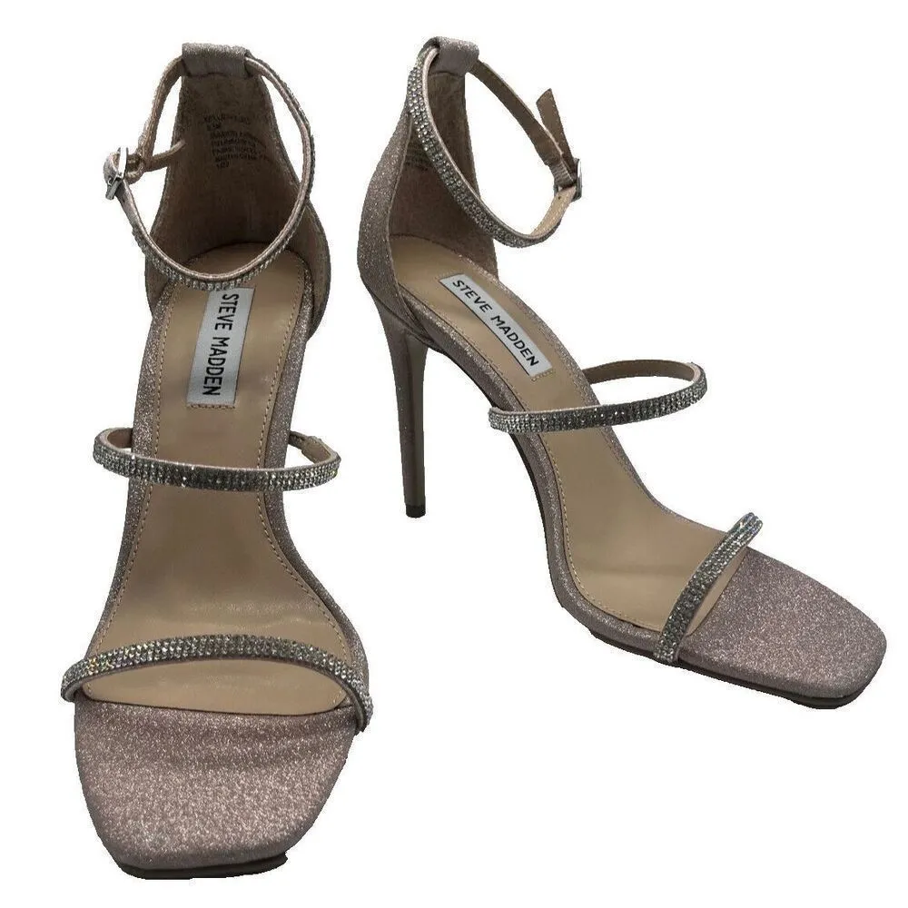 Steve Madden x David's Bridal Stiletto Heel Keyla Blush 3 Band Crystal‎ Size 8.5 - Image 2