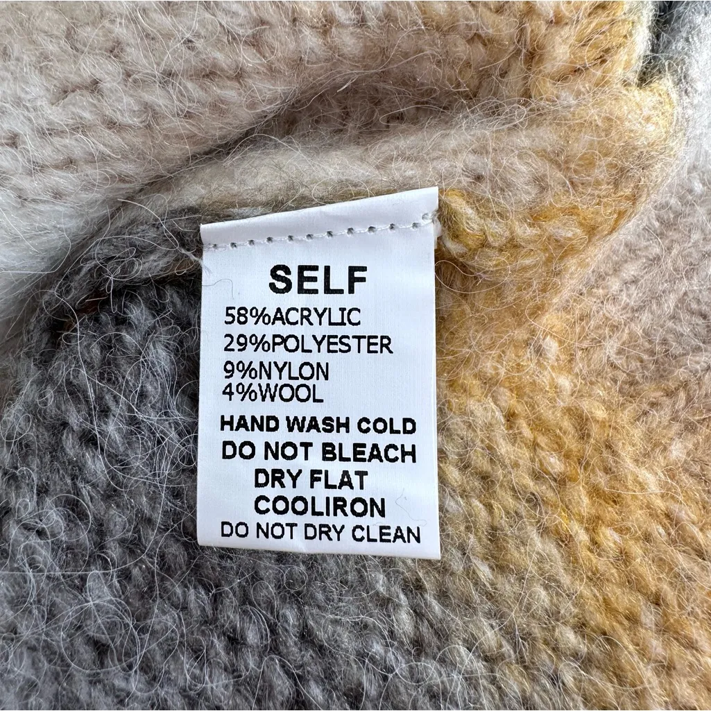 And The Why Striped Fuzzy Sweater size 1X/2X NWT Long Sleeve Grey White Yellow Gray - Image 12