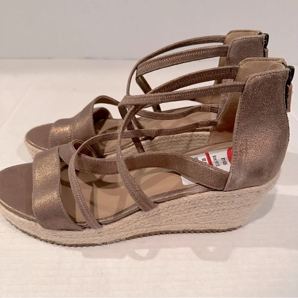 Eileen Fisher Wanda Platform‎ Wedge Sandal Women's 10 Metallic Nude Strappy NWOT - Image 7