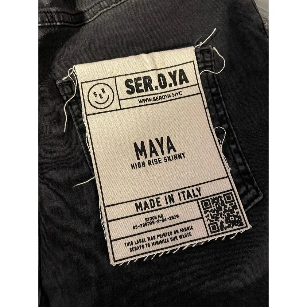 Ser.O.Ya Maya High Rise Distressed Stretch Skinny Jeans in Ash Size 26 NWT Gray - Image 11