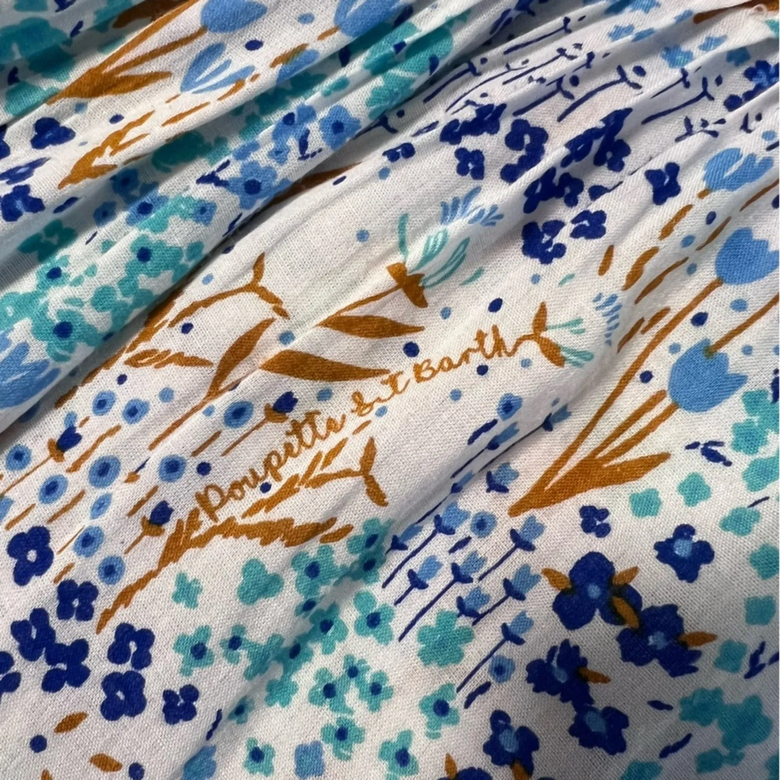 Poupette St. Barth Sz S Sasha Mini Dress in blue Teal Floral - Image 5