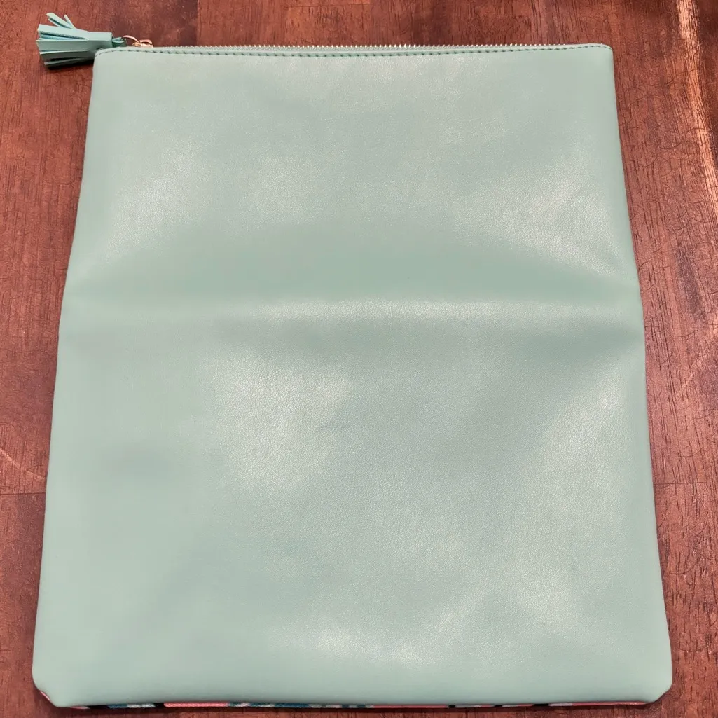 NEW Rachel Pally Tropical Birds of Paradise Pink Turquoise Clutch Pouch - Image 2