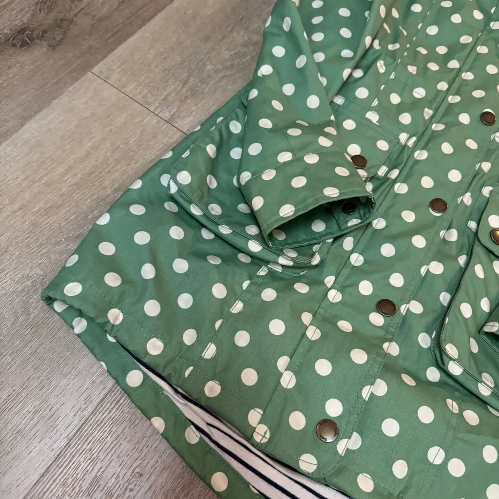 Boden Green Polka Dot Hooded Coat Size 4 - Image 3