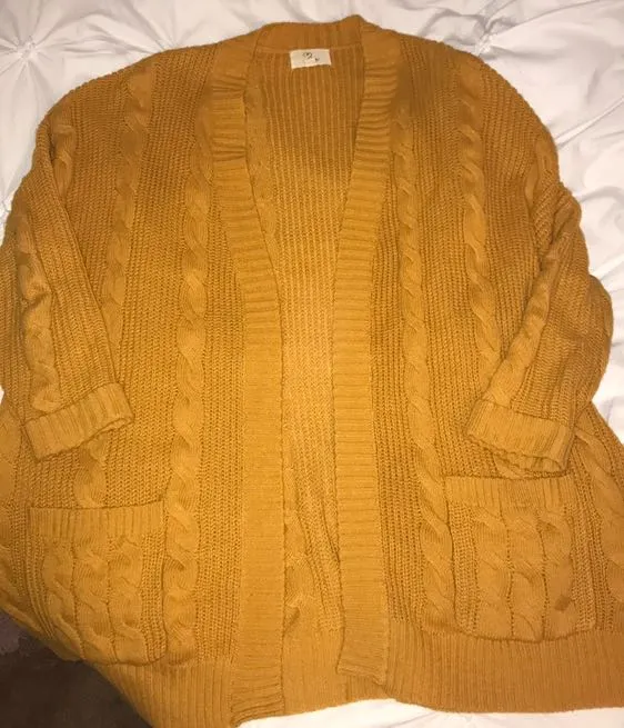 Mustard Yellow Cardigan - Image 2