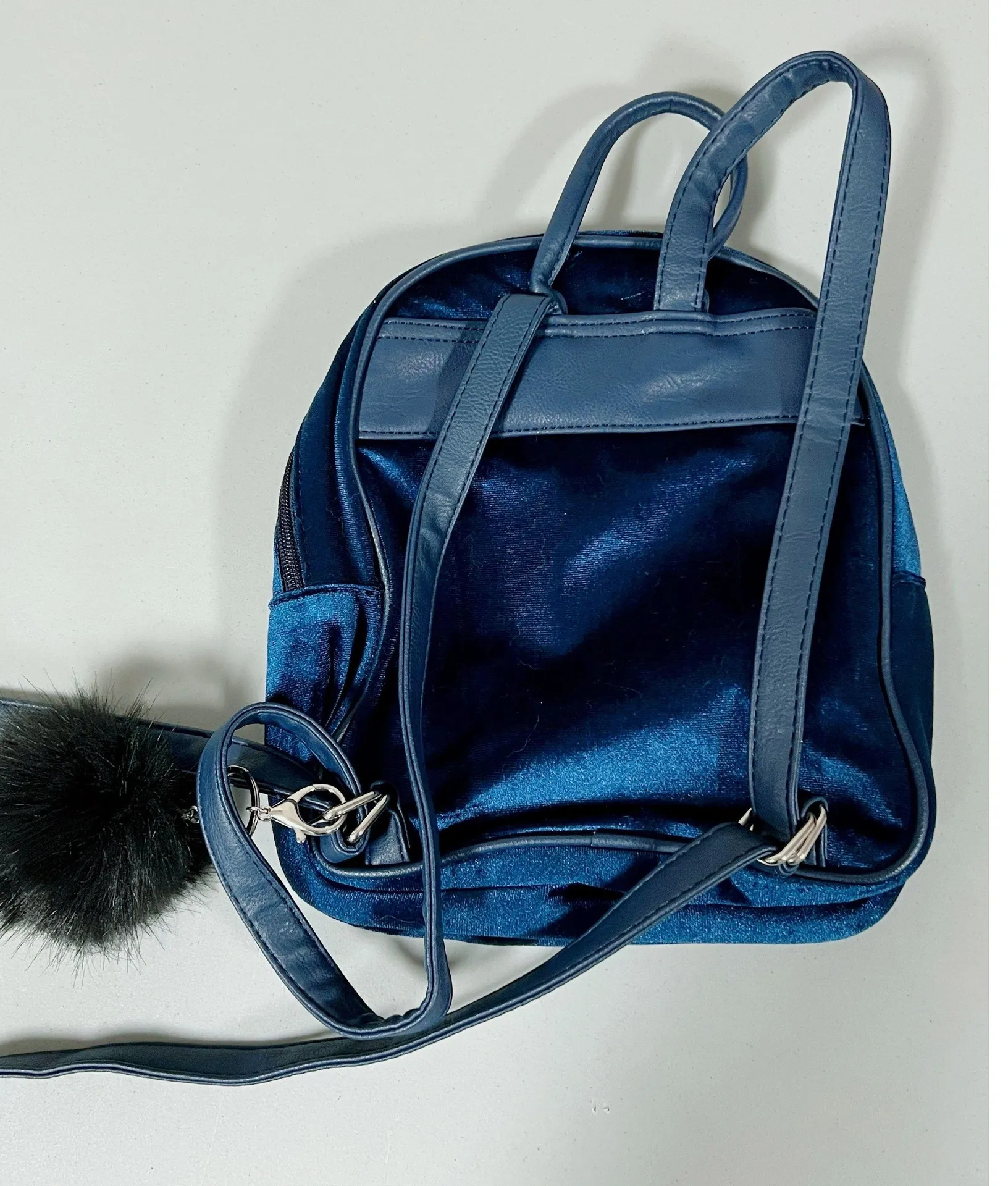 Navy Blue Velvet ‘The Adicts’ Punk Band Patch Patches Studded Mini Backpack Bag Purse 🖤🪐 - Image 2