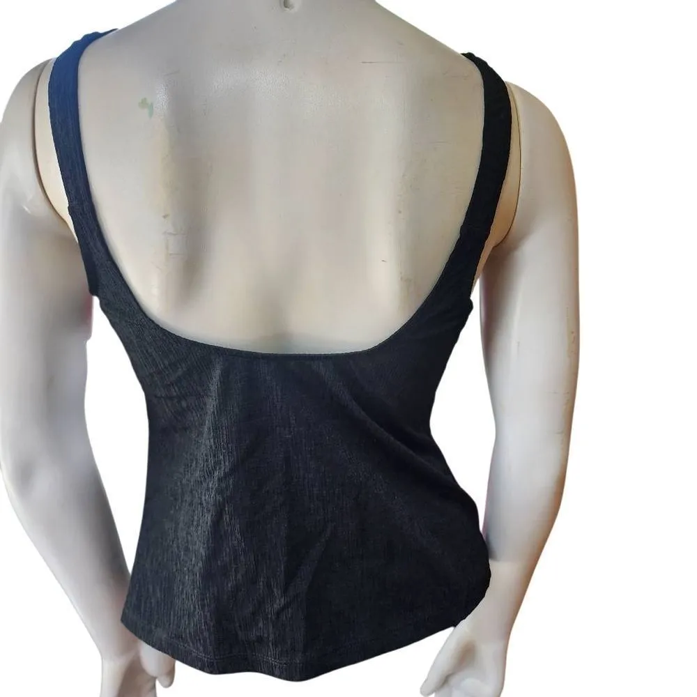 NWT Jantzen Black, Red, & Orange Floral Tankini Top (12) - Image 4