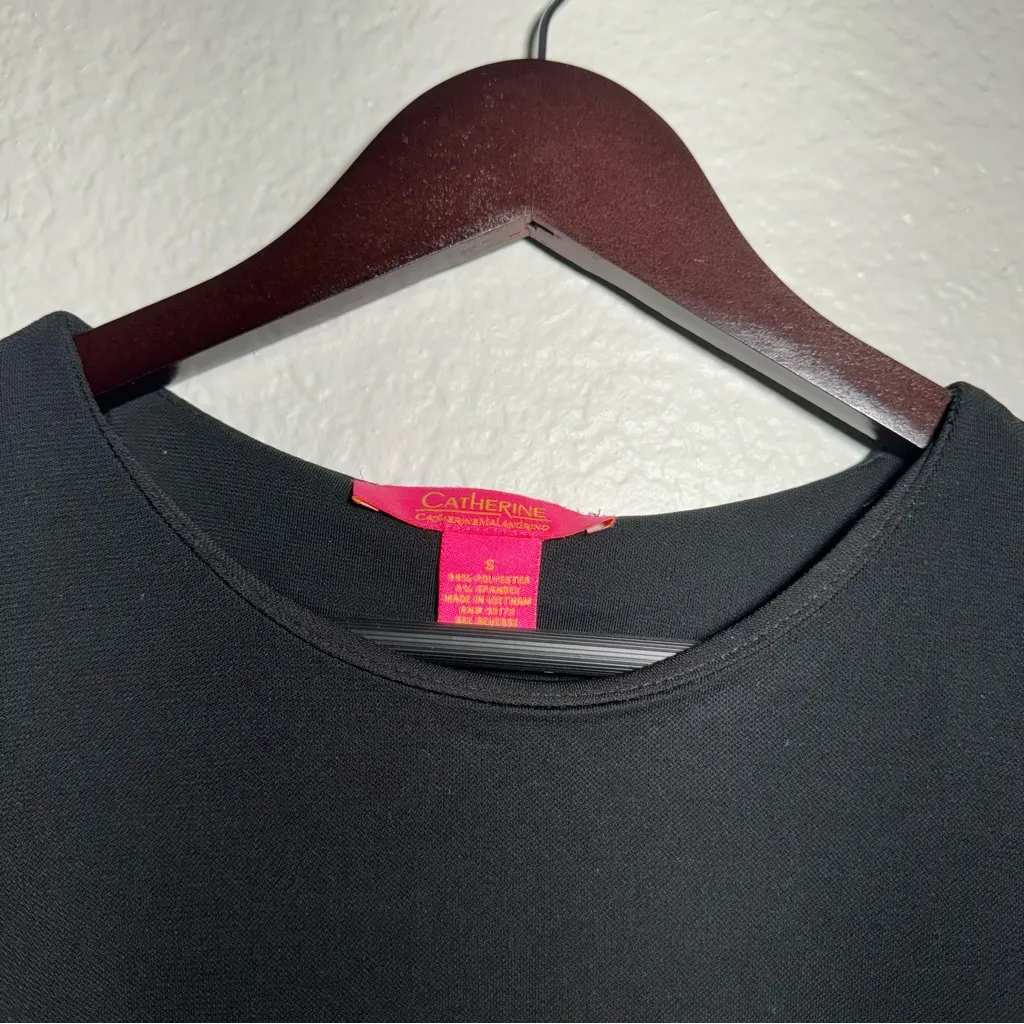 Catherine Malandrino • Asymmetrical Mini Dress • Black • Small • Short Sleeve - Image 2