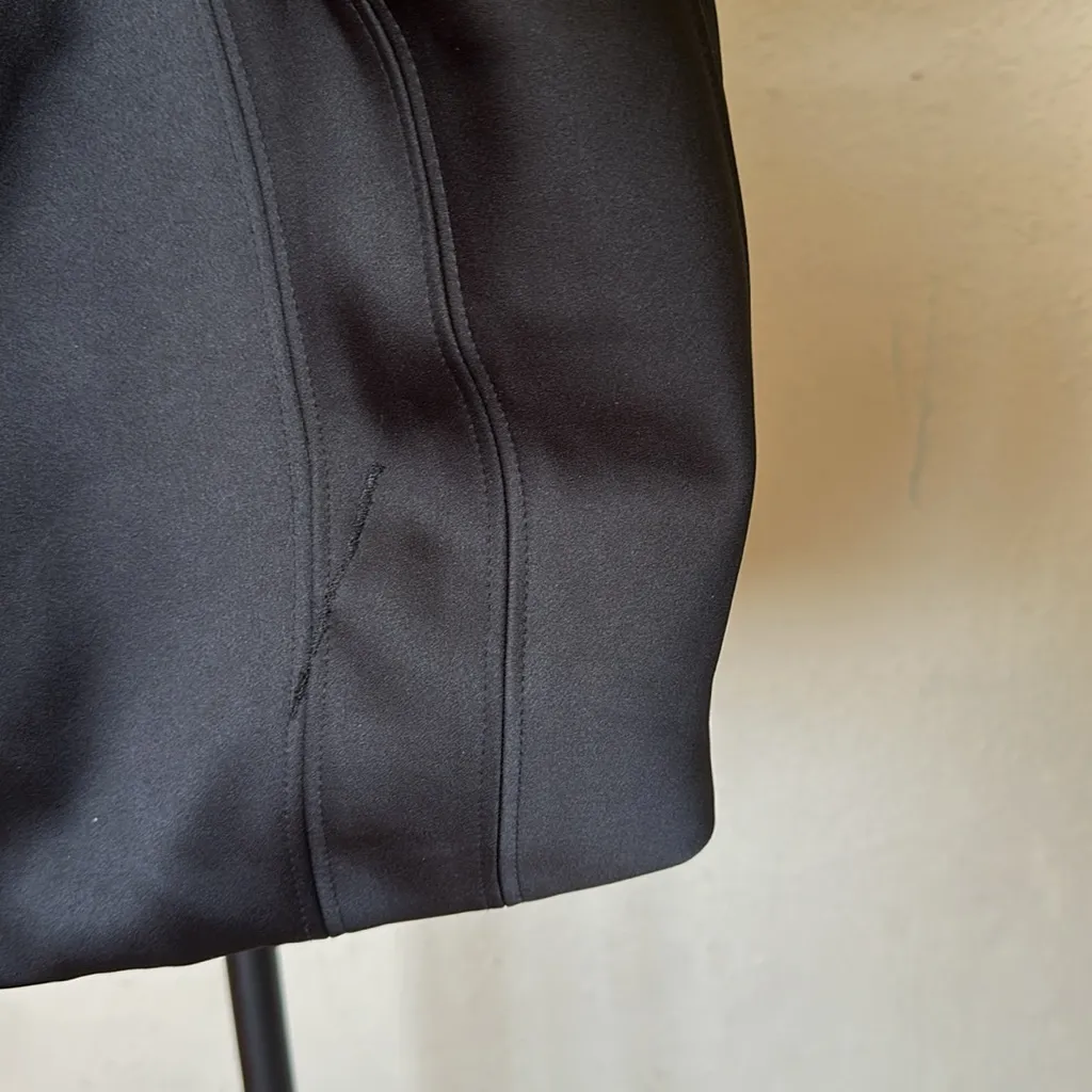 HOUSE OF CB 'Selena' Black Satin Puff Shoulder Dress off‎ shoulder /Size XS NWOT - Image 6