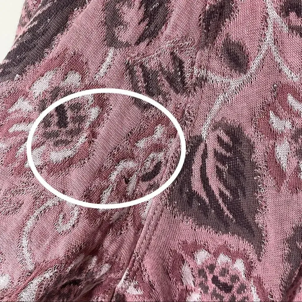 NEW Free People No Ordinary Jacquard Pink Floral Cropped Sweater Size Medium - Image 14