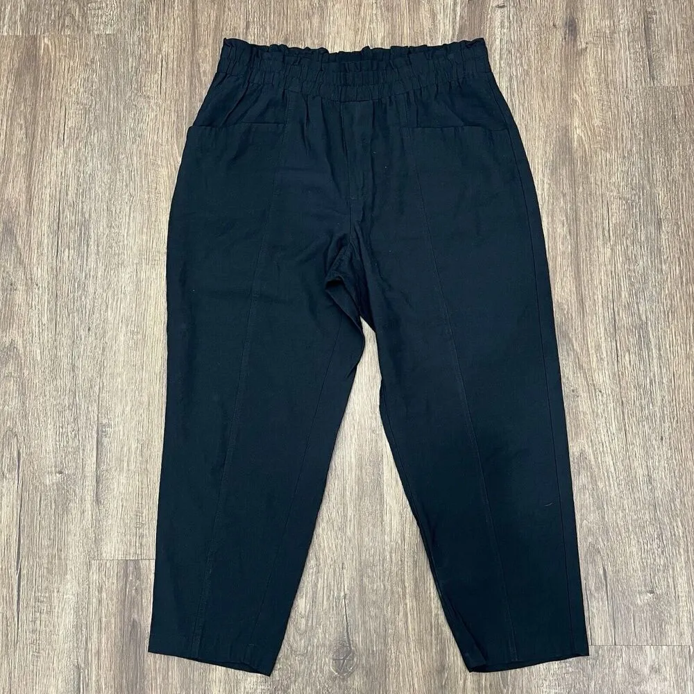 A New Day Size XXL Pants High Rise Tapered Ankle Pull On Black Cropped Women's - Image 3