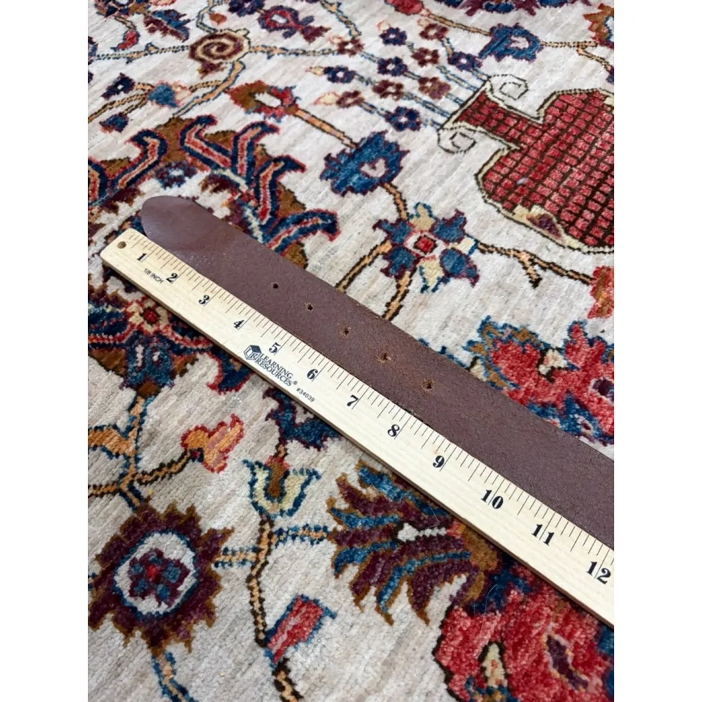 Zadig & Voltaire Brown Leather Belt Distressed Slit-Embossed Skull Buckle Rock - Image 7