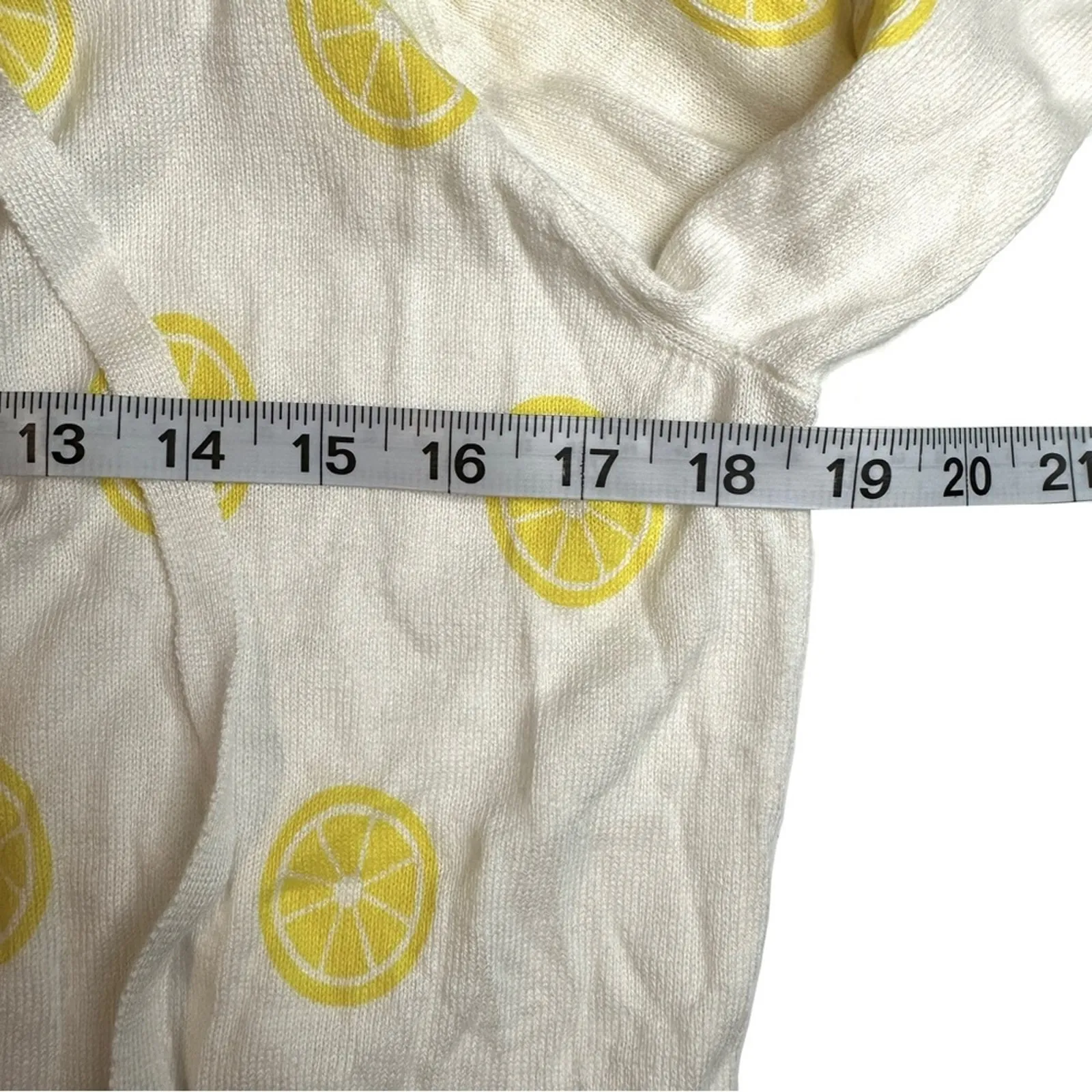 NWT Aqua White Lemon Print Lightweight Hoodie - Image 5