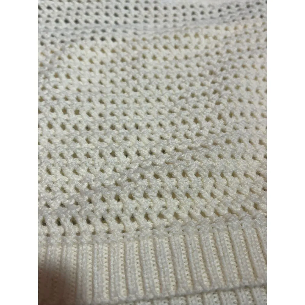 Size XL cropped knit bralette sweater long sleeve cream beige - Image 5