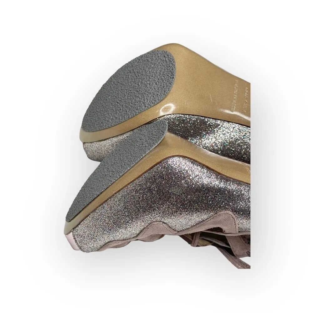 new Nicholas Kirkwood 𖤐 Peep Toe Platform Stilettos Sandal Heels 𖤐 Pink Suede Size 7.5 - Image 15