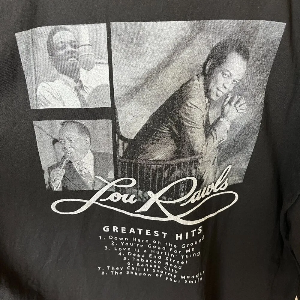 VINTAGE Lou Rawls Greatest Hits Rap Tee Memorial Shirt T Y2K 00''s 2 Sided Tour Black Size undefined - Image 8