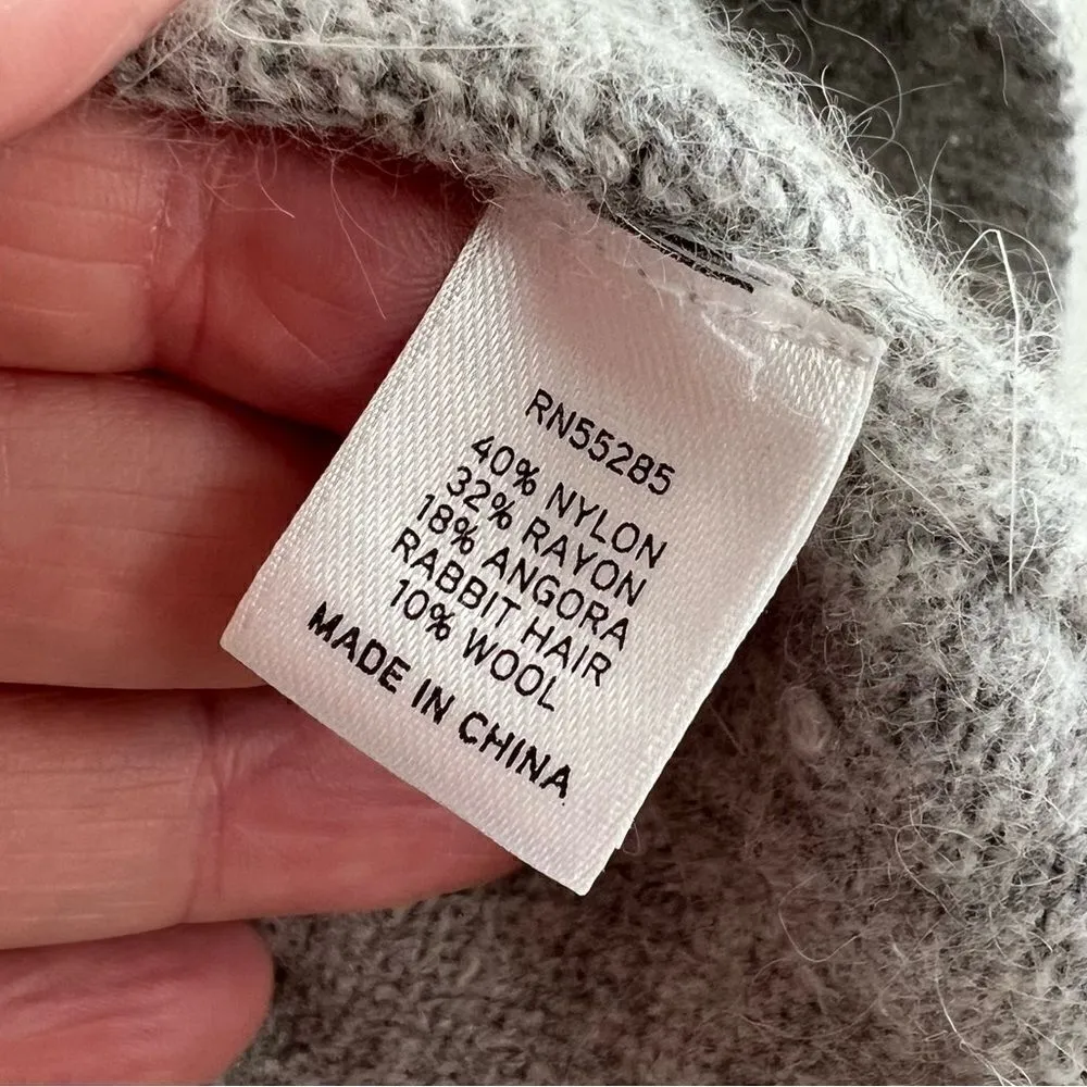 Express Ribbed Angora Wool Blend Crop Sweater Sz M - Image 4