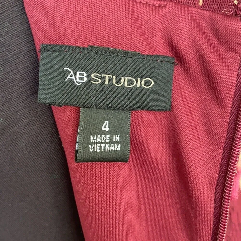 Burgundy Lace Dress Sz 4 Sleeveless Coquette Fairy Cocktail Wedding New - Image 7