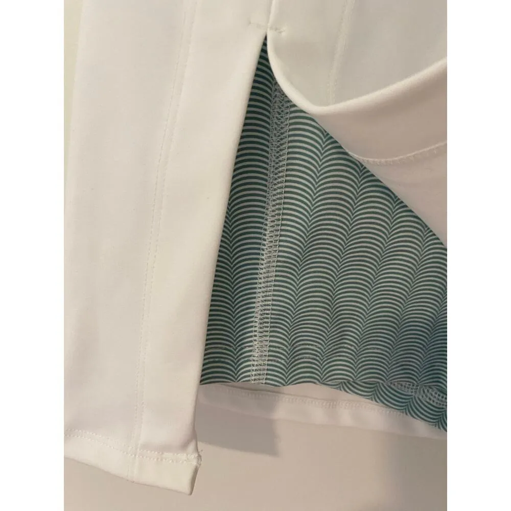 NWT Barstool Sports Golf Dress White Green Sleeveless Printed Shorts Side Slits - Image 5