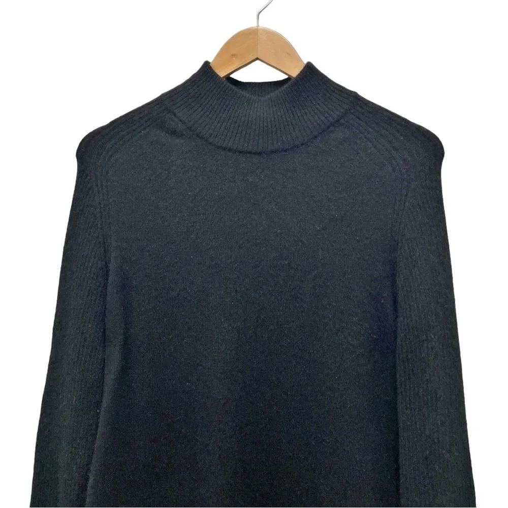 Magaschoni 100% Cashmere Sweater Black Mockneck Soft Pullover Women’s Size Large - Image 4