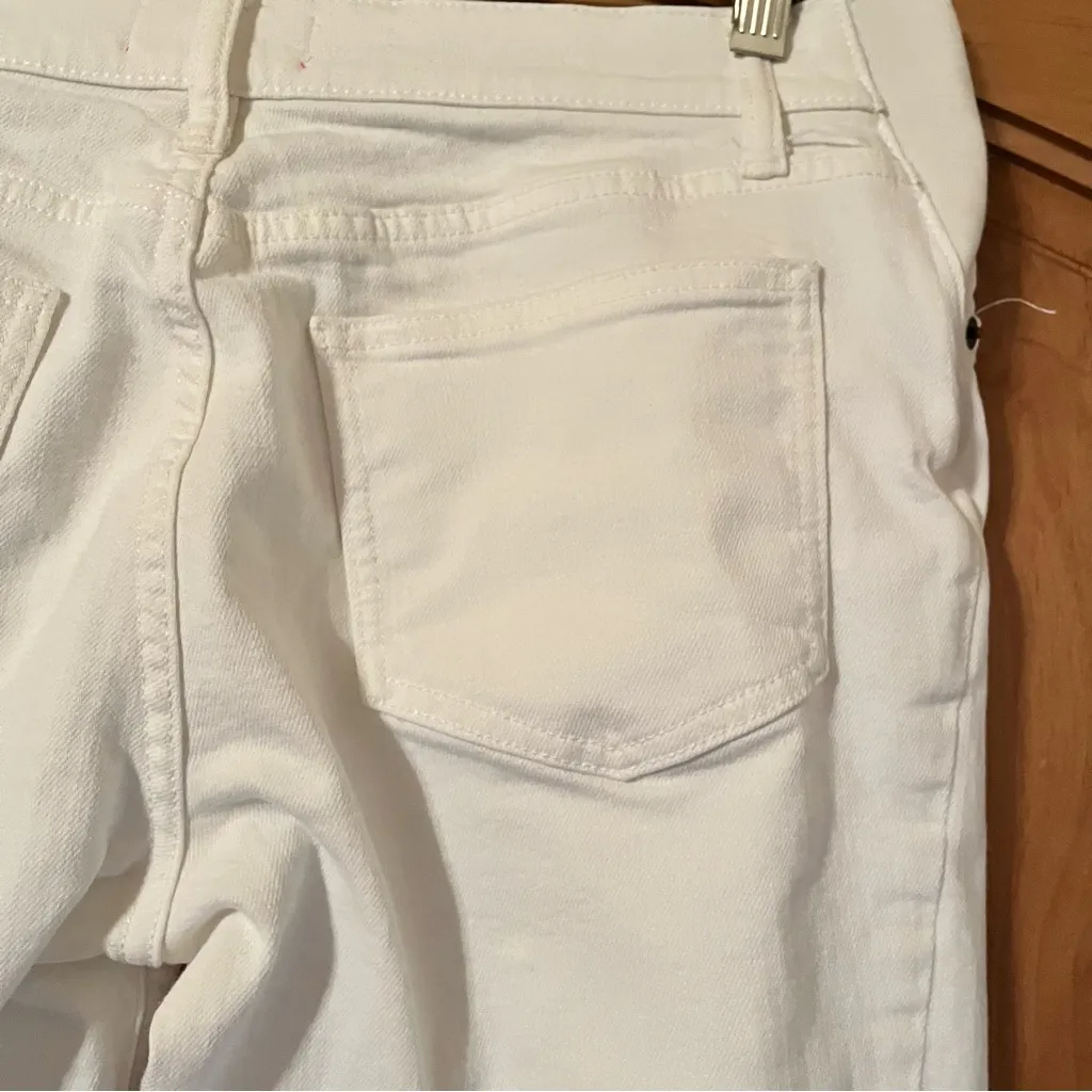 Hatch Women's The Crop Maternity Jean Frayed Hem Size 28 White Casual Fun - Image 9