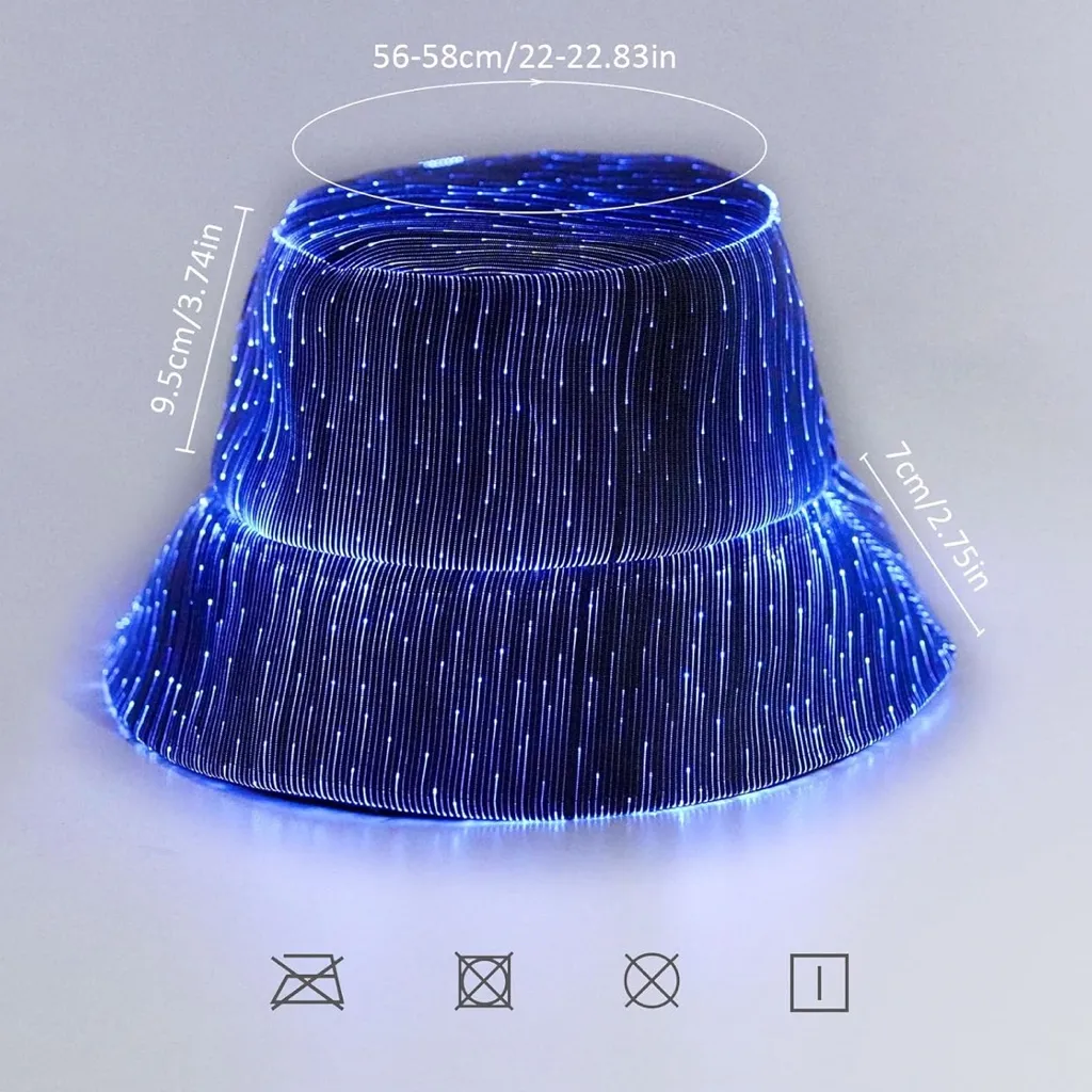 NWT LED Rave Bucket Hat – Light Up 7 Colors USB Rechargeable Festival Cap Red - Image 5