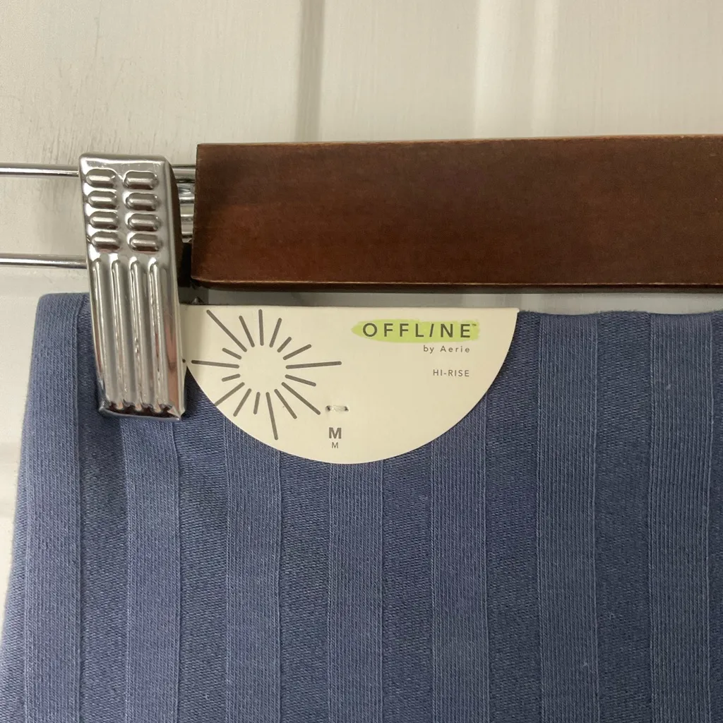 Offline by Aerie Ribbed Knit Bike Shorts Size Medium Blue - Image 7