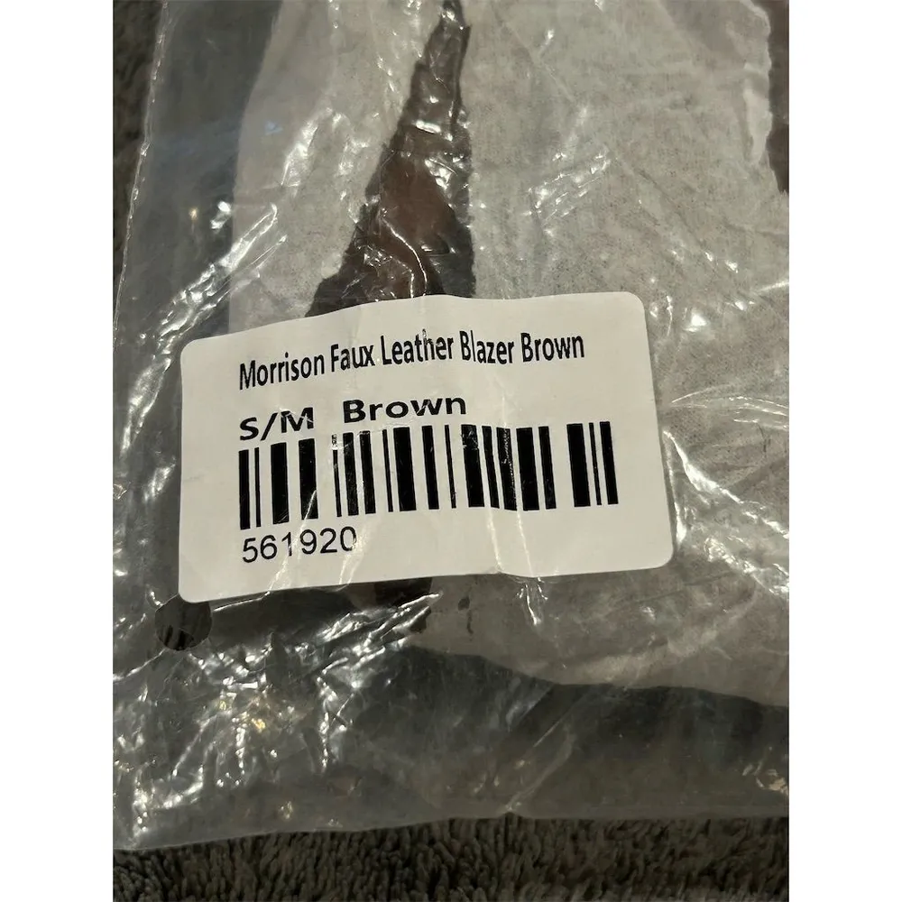 Princess Polly Blazer Jacket Size Small/Medium Morrison Faux Leather Brown NWT - Image 6