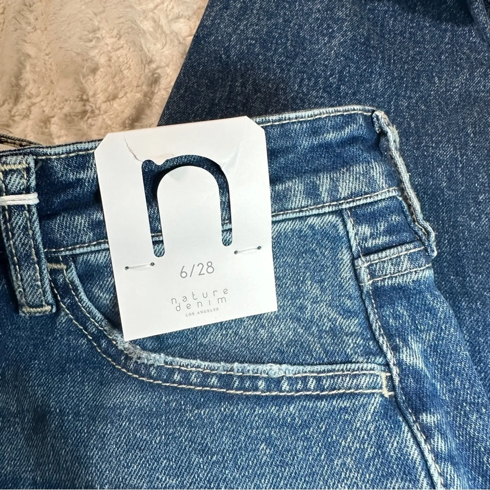 Nature Denim Size 6/ 28 Medium Stone Wash Denim High Rise Mom Jeans Casual - Image 11