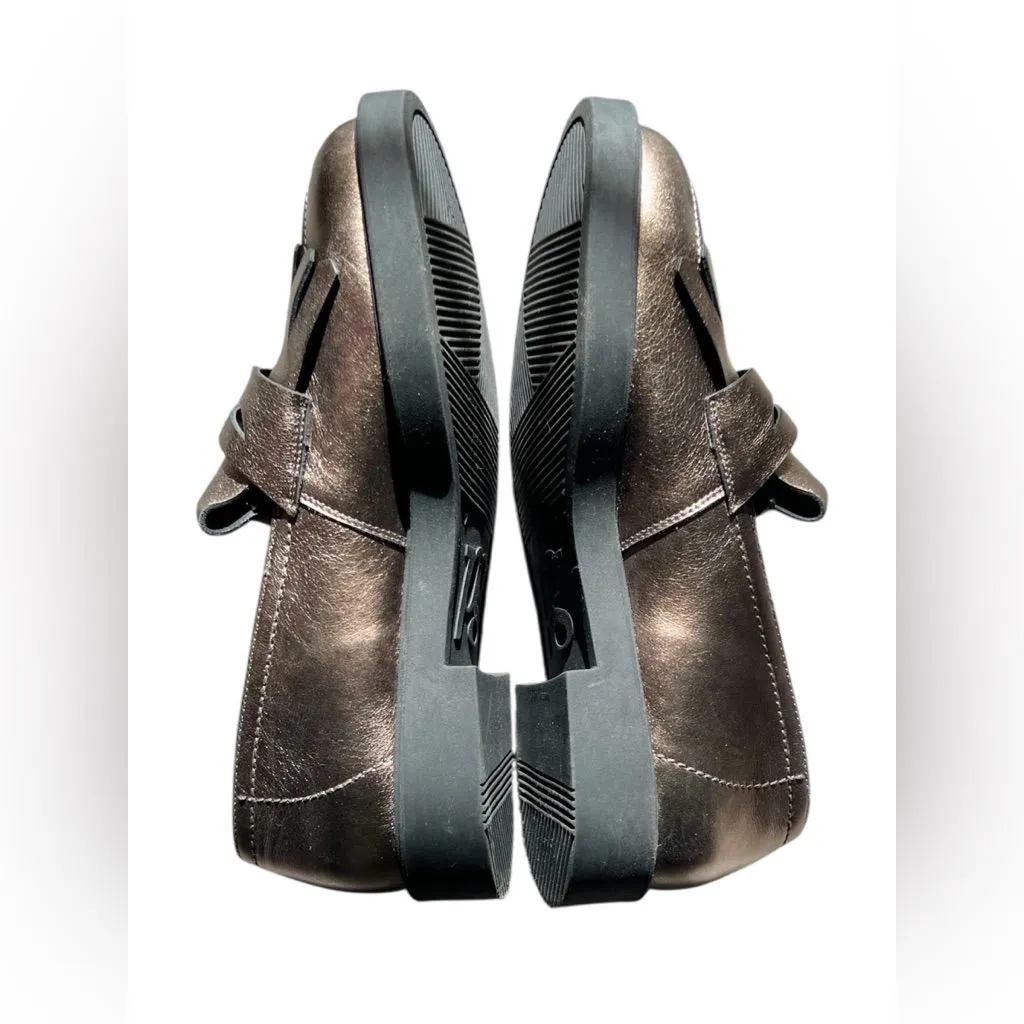 Paul Green NWOB Stacy Flat Women's Leather Shoes Loafers Grunge Metallic US 9.5 - Image 7