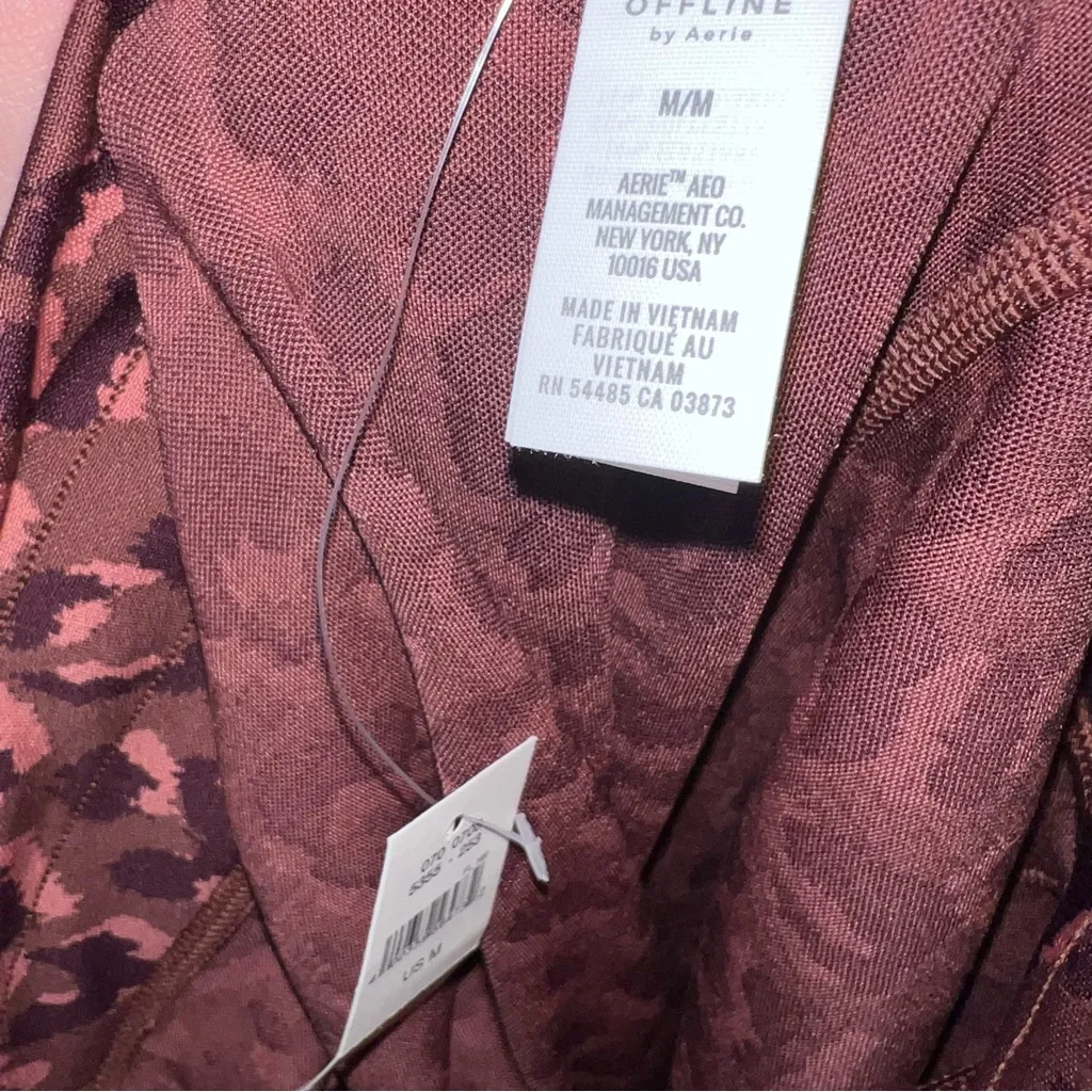 Aerie‎ Offline NWT Women’s Burgundy Cheetah Print Leggings Size Medium - Image 6