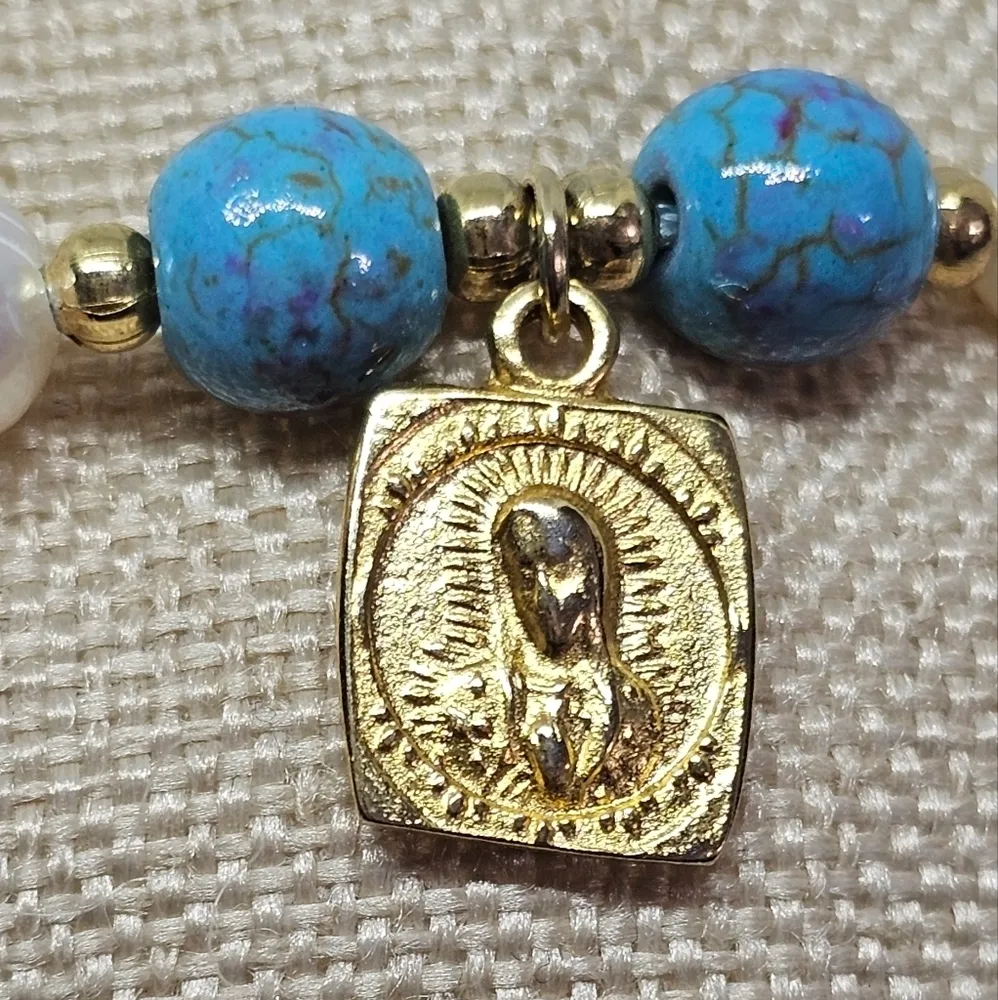 Our Lady Charm Bracelet Blue - Image 2