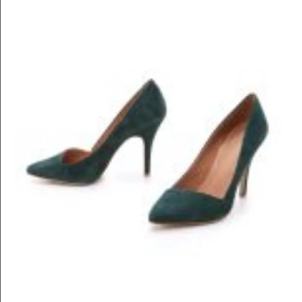 Madewell The Mira Suede Point Toe Heels in Green‎ Size 6 - Image 10