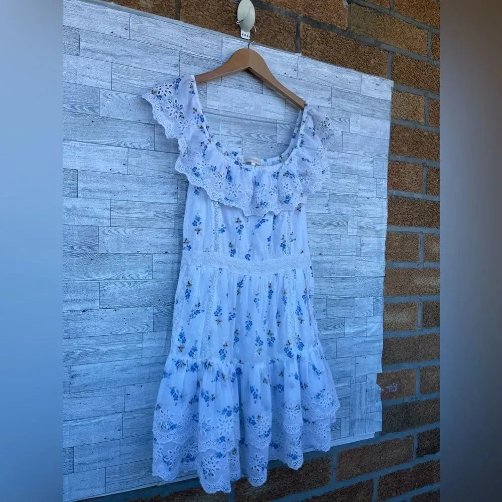 LoveShackFancy Denver Off-the-shoulder Tiered Floral dress size 6 - Image 7