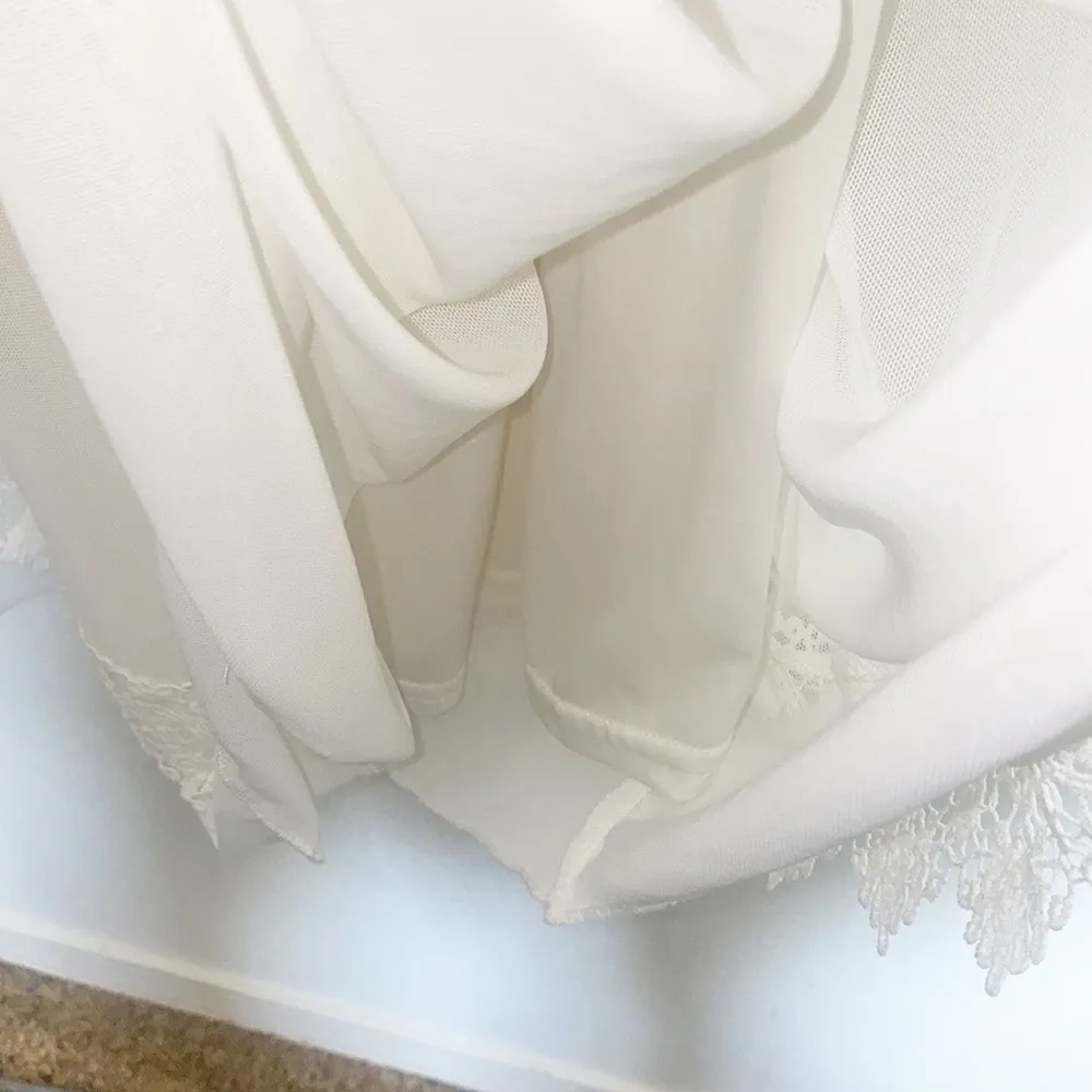 Altar'd State White Floral Keyhole Mesh Shift Mini Dress - Image 9