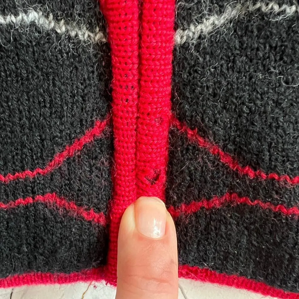 Talbots 100% Wool Full Zip Christmas Tree Sweater Vest Size M Two Small Flaws - Image 5