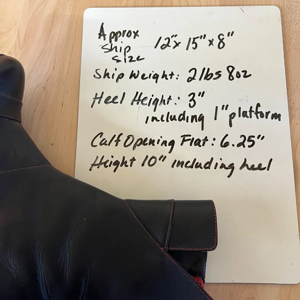 Naot Ella Volcanic Red Leather Wedge Boots Size 39 Black - Image 12