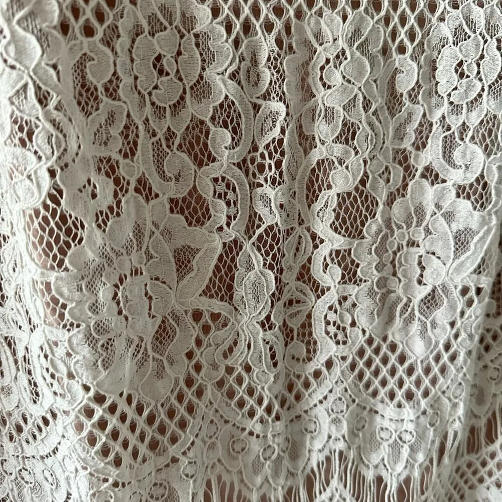 Jessica Howard JH Dress Women's 14 White Lace Mini 3/4 Sleeves Party Cocktail - Image 5