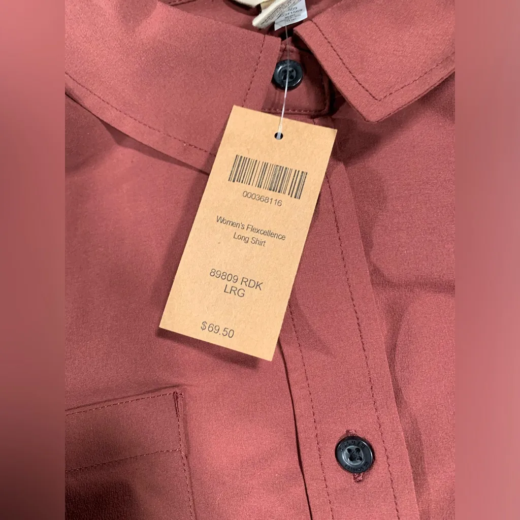 Duluth trading co flexcellence long shirt NWT large red - Image 5