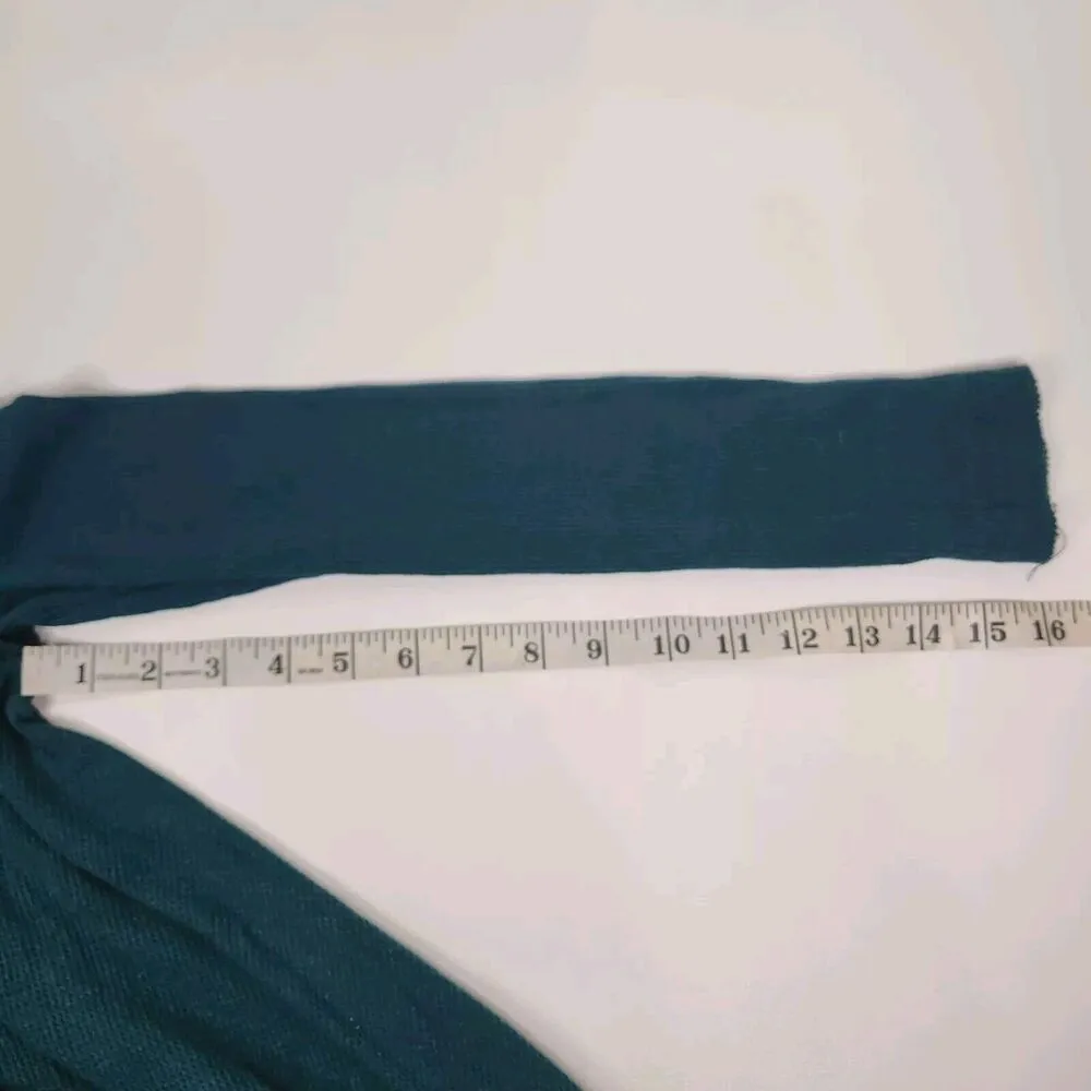 We The Free Green Waffle Knit Tunic Mock Neck Long Sleeve Handkerchief Hem PS - Image 7