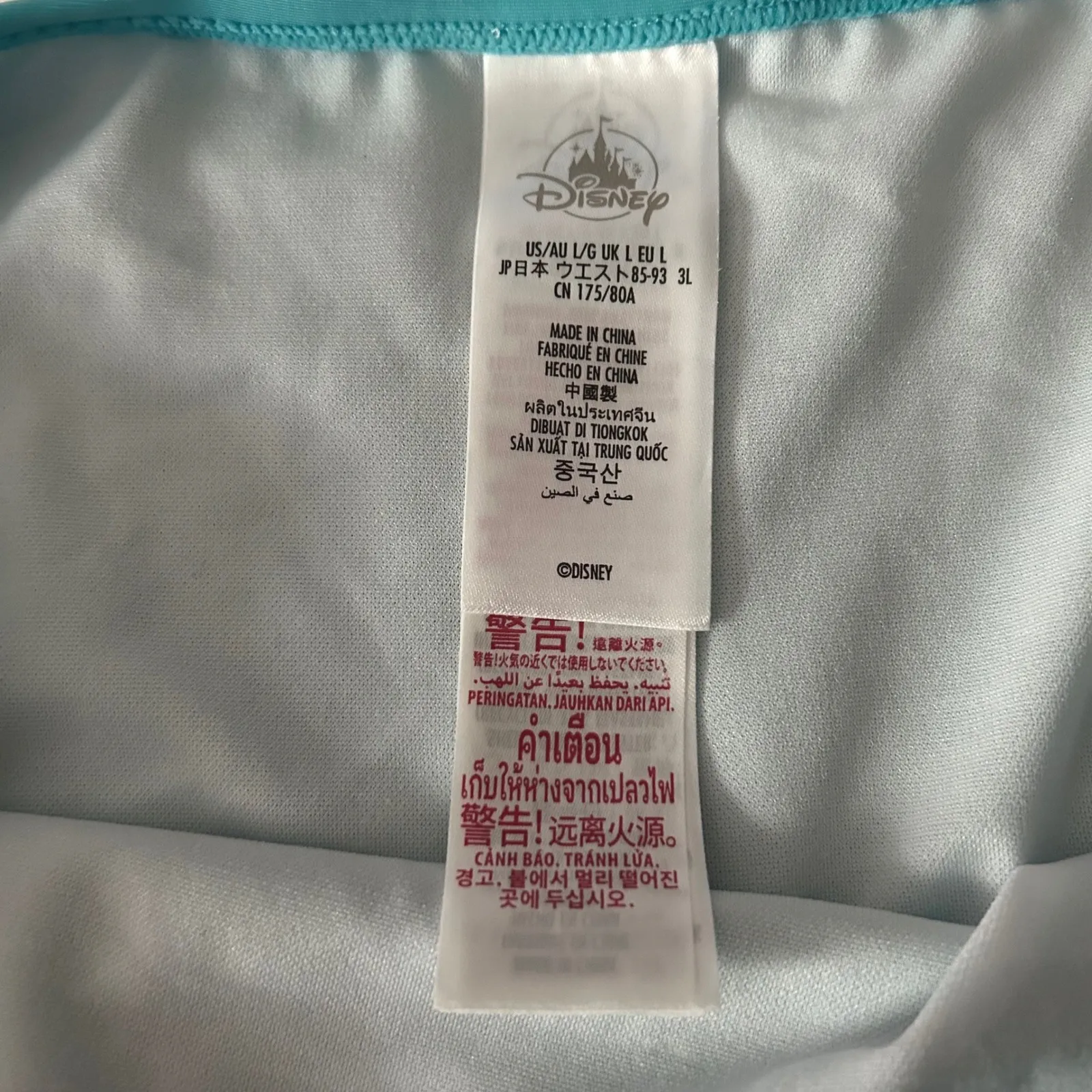 Disney Minnie Mouse Bikini Womens‎ L Teal High Waist Swimwear Retro Pinup Beach - Image 10