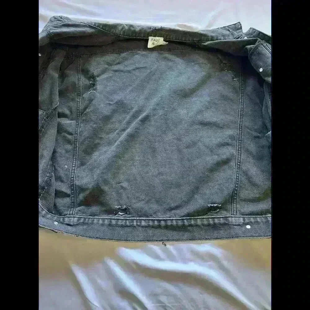 Princess Poly Black Denim Jacket Large/xl Trucker Jean Jacket Oversized Size M - Image 8