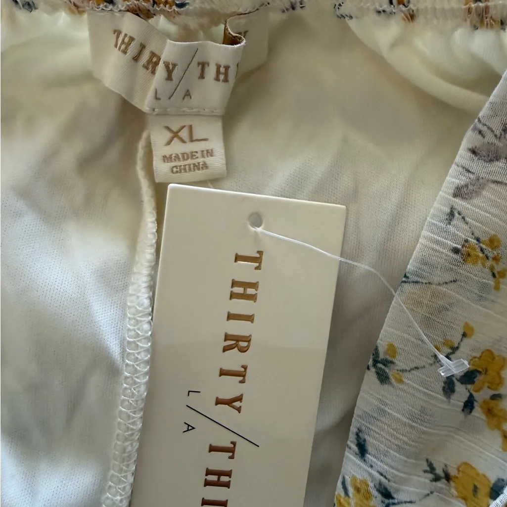 NWT Thirty/Thirty Floral Mini‎ Dress Size XL Yellow - Image 4