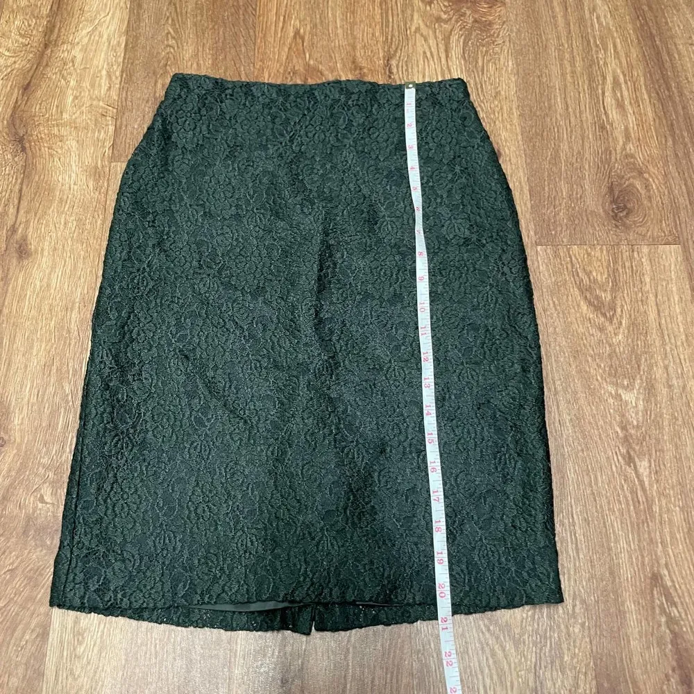 Ann Taylor Womens Dark Green Lace Stretch Pencil Skirt Size 0P Petite - Image 5