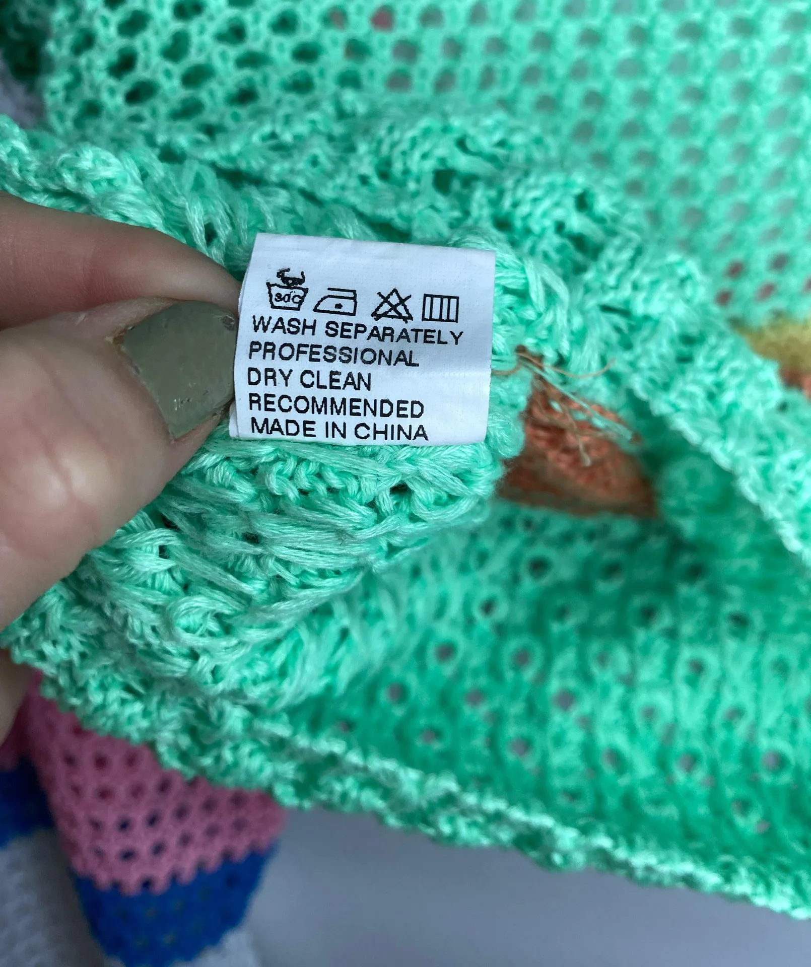 Handmade Half Crochet Top Multi Size M - Image 5