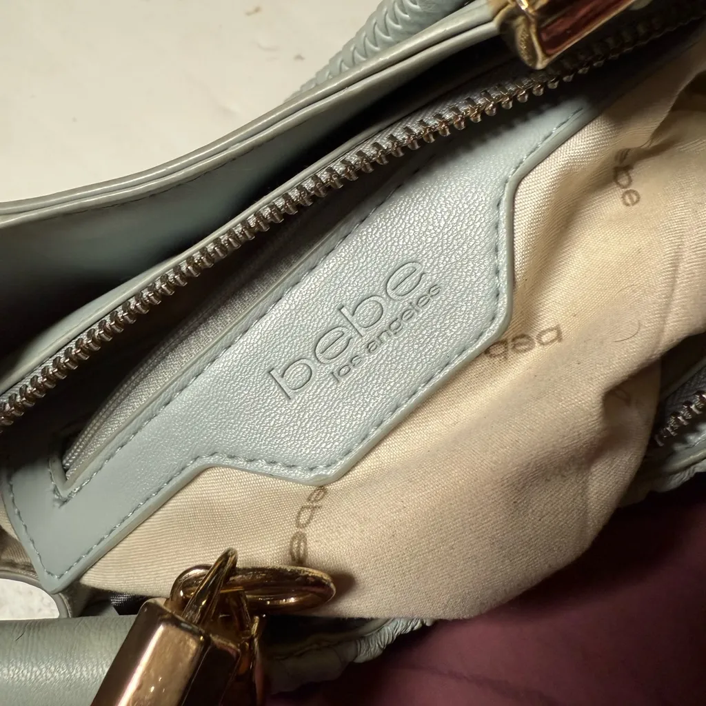 Bebe Erika mini Woven blue moon‎ ni shopper Shoulder Bag with Gold Accents - Image 7