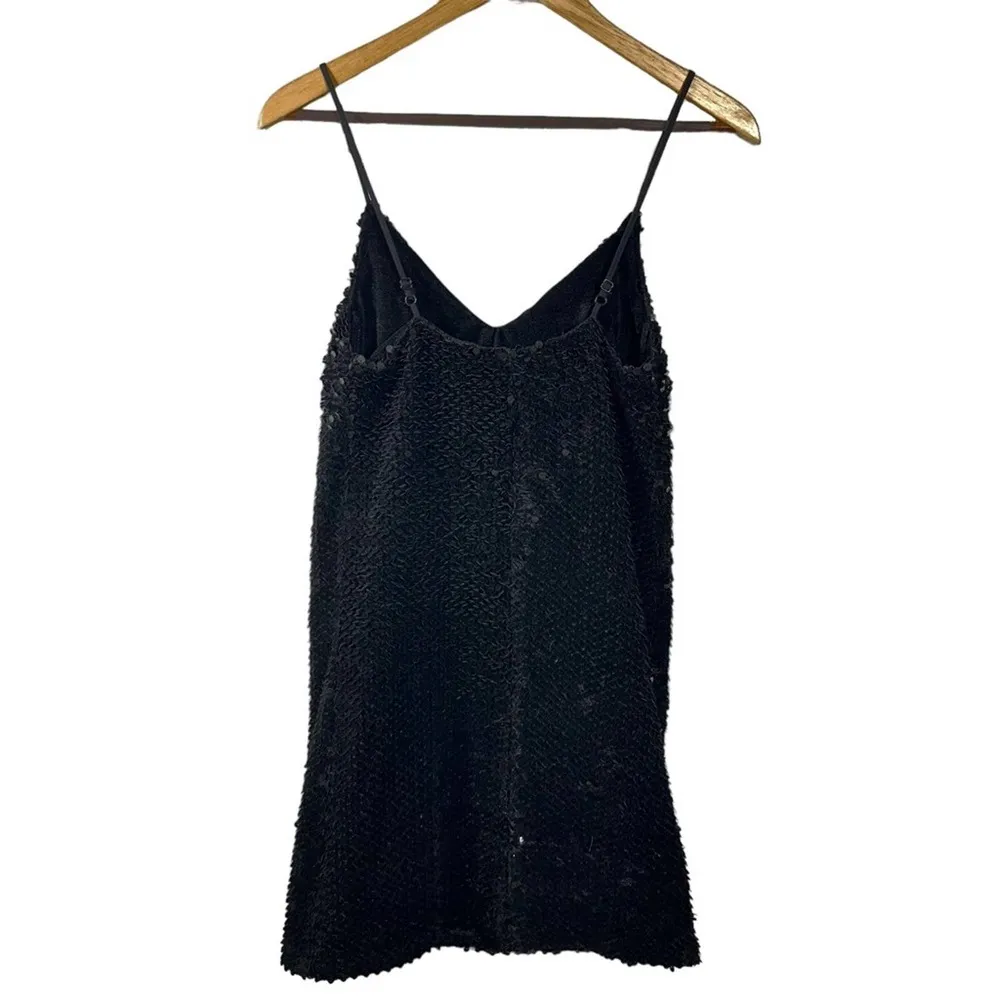 DO + BE Velvet Sequin Matte Black Dress Size Small - Image 2