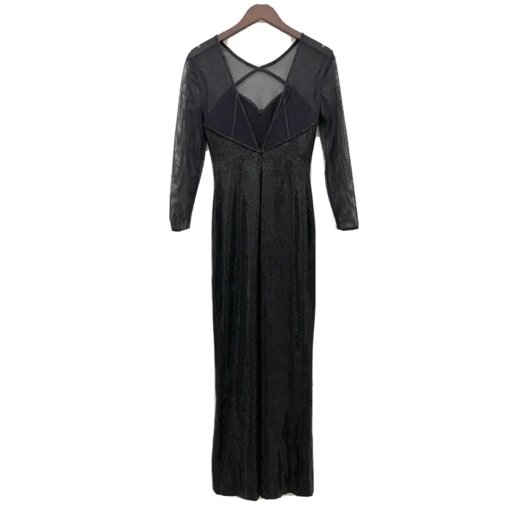 Vintage ST.  JOHN Couture Black Knit Formal Long Evening Dress Size 2 - Image 10