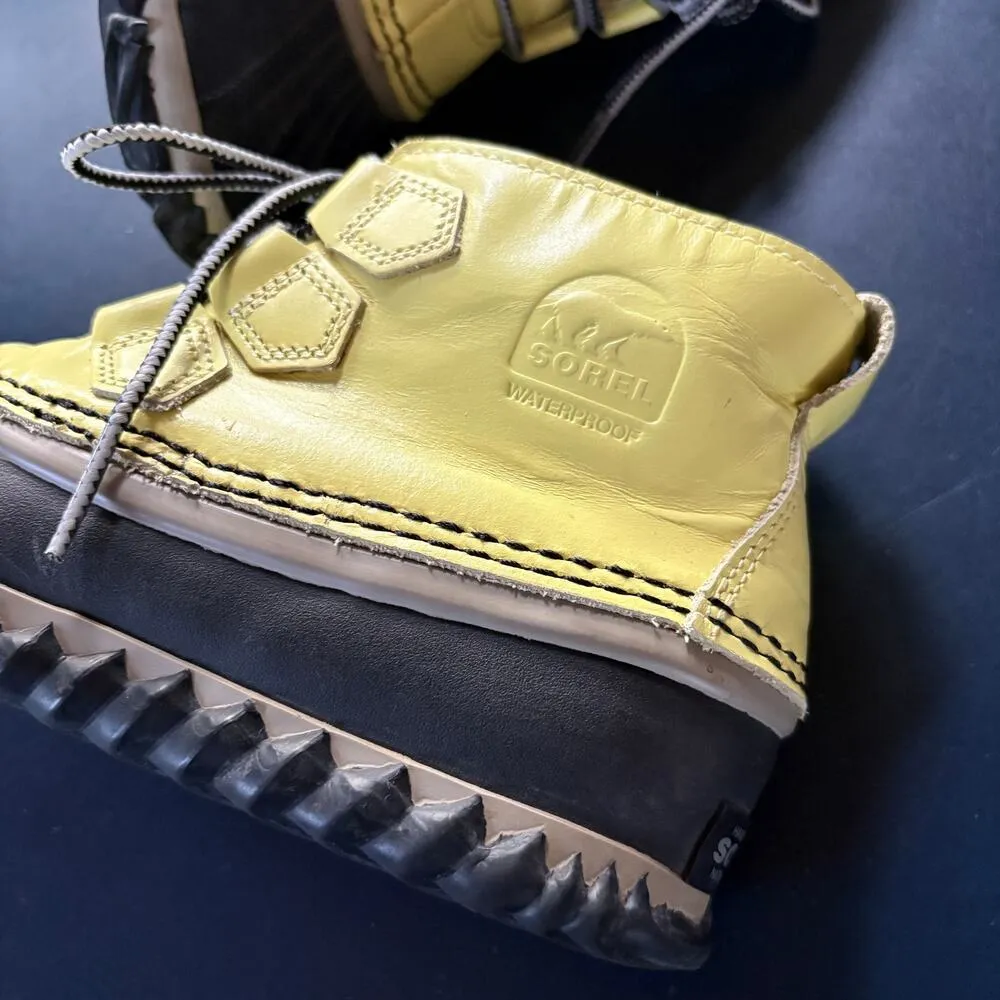 Sorel Yellow Weatherproof Rain Duck Boots Hiking Camping Pastel Outdoors Size 6 - Image 6