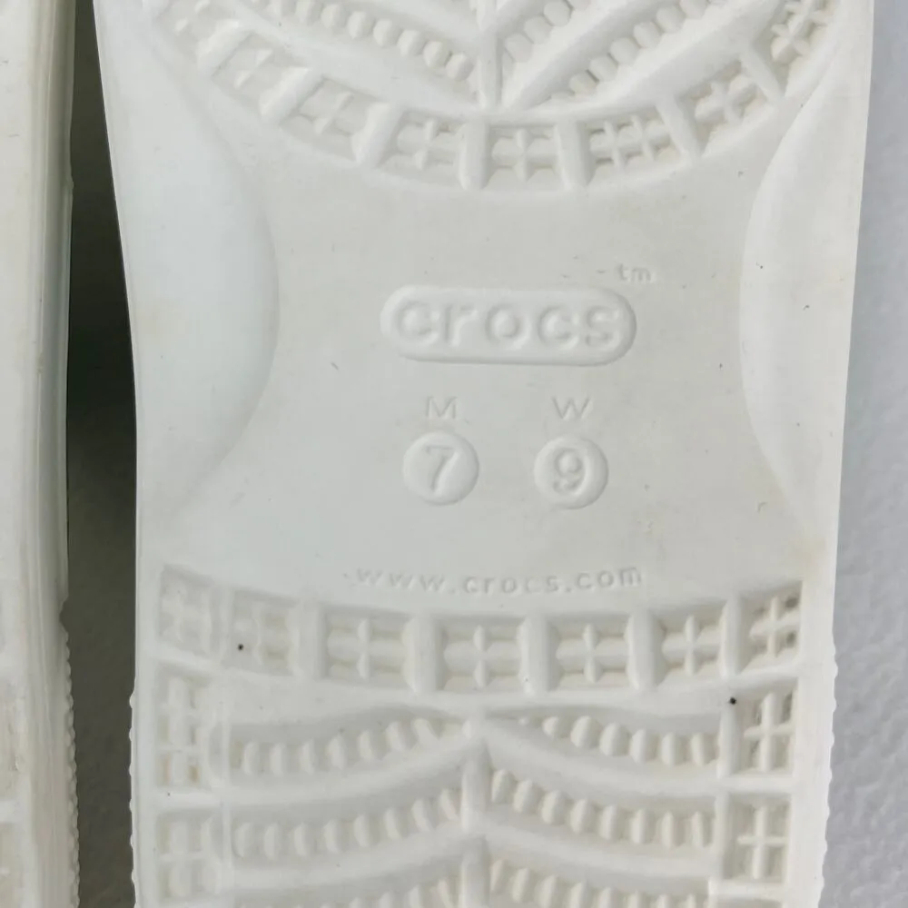 Crocs Classic Tropical Comfort Sandal Green White Leaves Slip On Slides 9 - Image 8